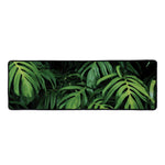 Green Monstera Leaf Print Long Kitchen Mat