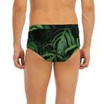 Green Monstera Leaf Print Men's Briefs