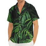 Green Monstera Leaf Print Men's Deep V-Neck Shirt