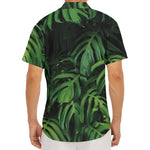 Green Monstera Leaf Print Men's Deep V-Neck Shirt