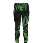 Green Monstera Leaf Print Men's leggings