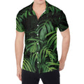 Green Monstera Leaf Print Men's Shirt