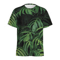 Green Monstera Leaf Print Men's Athletic T-Shirt