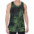 Green Monstera Leaf Print Men's Velvet Tank Top