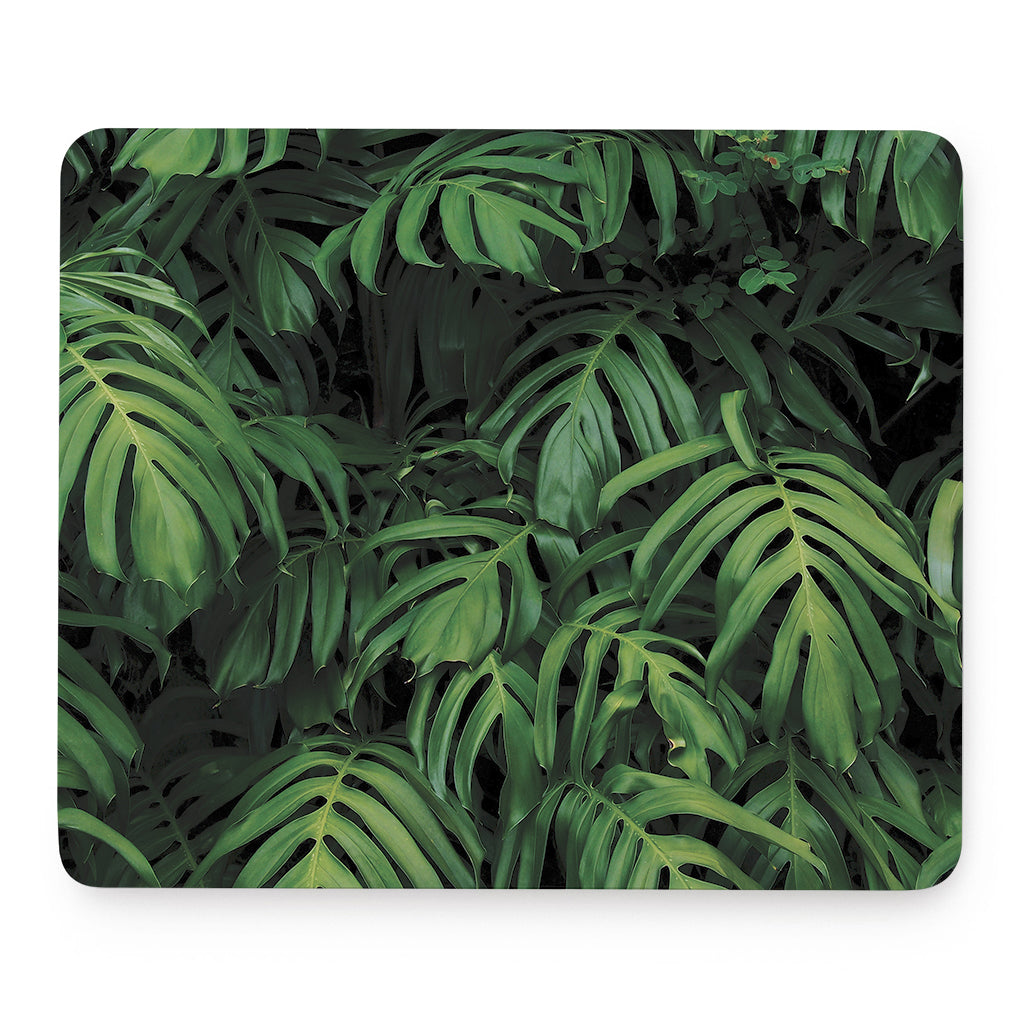 Green Monstera Leaf Print Mouse Pad
