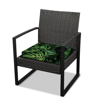Green Monstera Leaf Print Outdoor Seat Cushion Cover