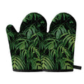 Green Monstera Leaf Print Oven Mitts