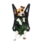 Green Monstera Leaf Print Pet Carrier Backpack