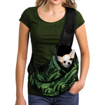 Green Monstera Leaf Print Pet Sling Carrier
