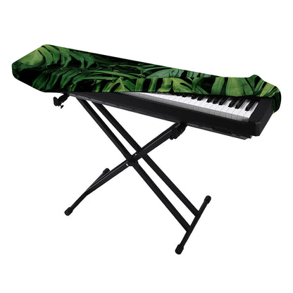 Green Monstera Leaf Print Piano Keyboard Cover