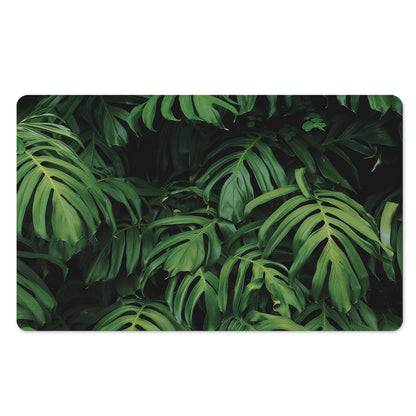 Green Monstera Leaf Print Polyester Doormat