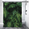 Green Monstera Leaf Print Premium Shower Curtain