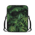 Green Monstera Leaf Print Rectangular Crossbody Bag