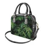 Green Monstera Leaf Print Shoulder Handbag