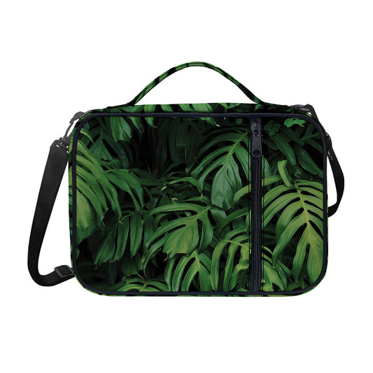 Green Monstera Leaf Print Shoulder Strap Bible Bag
