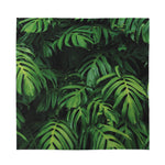 Green Monstera Leaf Print Silk Bandana