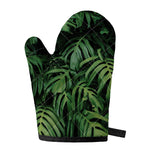 Green Monstera Leaf Print Single Oven Mitt