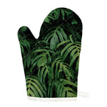 Green Monstera Leaf Print Single Oven Mitt