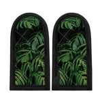 Green Monstera Leaf Print Skillet Handle Cover