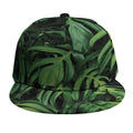 Green Monstera Leaf Print Snapback Cap