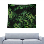 Green Monstera Leaf Print Tapestry