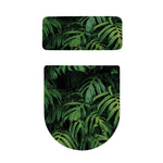 Green Monstera Leaf Print Toilet Lid And Tank Cover Set