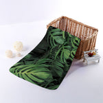 Green Monstera Leaf Print Towel