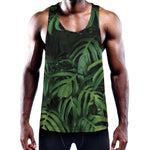 Green Monstera Leaf Print Training Tank Top