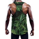 Green Monstera Leaf Print Training Tank Top