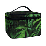 Green Monstera Leaf Print Travel Makeup Bag
