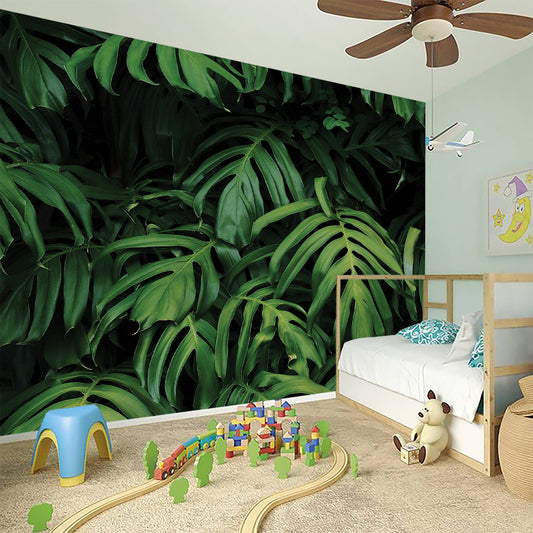 Green Monstera Leaf Print Wall Sticker