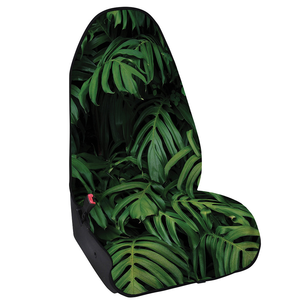 Green Monstera Leaf Print Waterproof Car Seat Cover