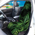 Green Monstera Leaf Print Waterproof Car Seat Cover