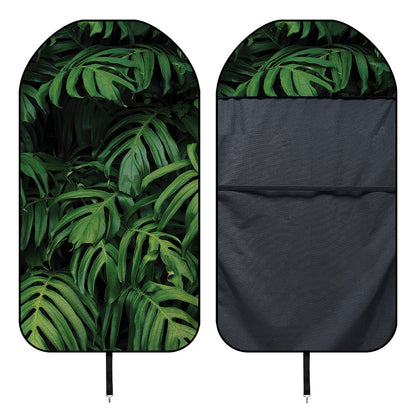 Green Monstera Leaf Print Waterproof Car Seat Cover