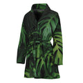 Green Monstera Leaf Print Women's Bathrobe