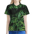 Green Monstera Leaf Print Women's Polo Shirt