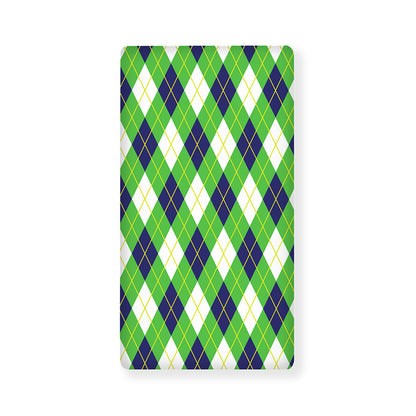 Green Navy And White Argyle Print Baby Crib Sheet