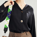 Green Navy And White Argyle Print Bag Strap