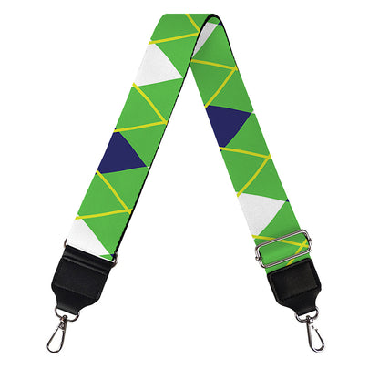 Green Navy And White Argyle Print Bag Strap