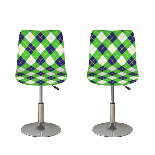 Green Navy And White Argyle Print Bar Stool Covers