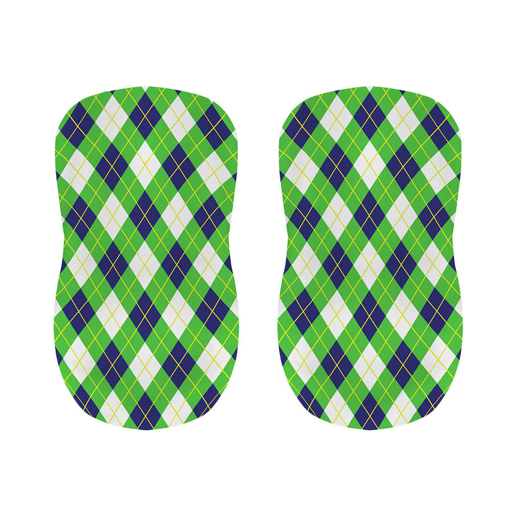 Green Navy And White Argyle Print Bar Stool Covers