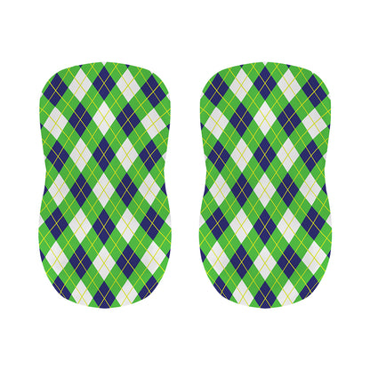 Green Navy And White Argyle Print Bar Stool Covers