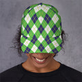 Green Navy And White Argyle Print Baseball Cap