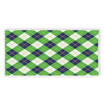 Green Navy And White Argyle Print Beach Towel