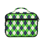 Green Navy And White Argyle Print Briefcase Bible Bag