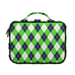 Green Navy And White Argyle Print Briefcase Bible Bag