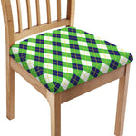 Green Navy And White Argyle Print Chair Cushion Cover