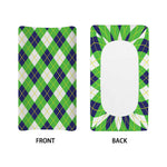 Green Navy And White Argyle Print Changing Pad Cover