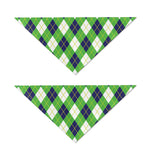 Green Navy And White Argyle Print Dog Bandana
