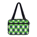 Green Navy And White Argyle Print Double Strap Bible Bag